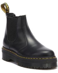 Dr. Martens - Winkel Voor 2976 Quad Smooth Polished Zwarte Laarzen Voor - Lyst