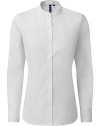 PREMIER - Ladies Grandad Collar Formal Shirt - Lyst