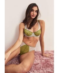 Nasty Gal - Lace Contrast Mesh Panelled Underwire Lingerie Set - Lyst