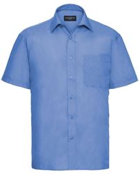Russell - Collection Poplin Easy-Care Short-Sleeved Shirt (Corporate) - Lyst