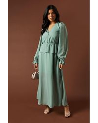 Oasis - Plain Peplum Hem Belted Maxi Dress - Lyst