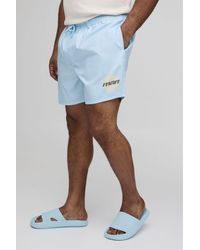 BoohooMAN - Plus Placement Print Mid Length Swim Shorts - Lyst