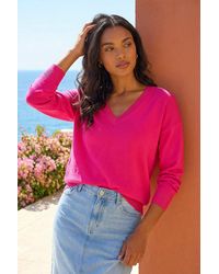 Roman - Plain V-Neck Stretch Jumper - Lyst