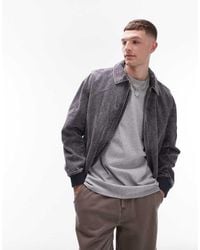 TOPMAN - Relaxed Fit Washed Canvas Twill Bomber Jacket - Lyst