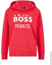 BOSS - 's C_edelight7 Hooded Sweatshirt In Red - Lyst