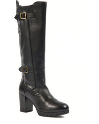 Pod - Nitika Leren Dames Zwarte Laarzen - Lyst