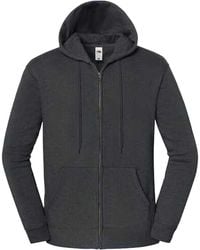 Fruit Of The Loom - Adult Iconic Premium Full Zip Hoodie (Light Graphite) - Lyst