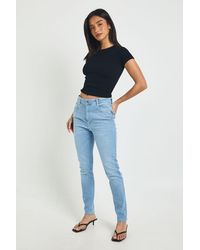 Boohoo - Petite High Waist Booty Lifting Skinny Jean - Lyst