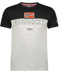 GEOGRAPHICAL NORWAY - Jerato T-shirt Met Contrasterende Mouwen En Korte Mouwen - Lyst