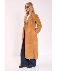 Nasty Gal - Real Suede Trench Coat - Lyst