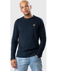 Belstaff - Men's Cotton Jersey Long Sleeve T-shirt In Inkwell - Lyst