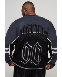 BoohooMAN - Plus Varsity Knitted Hockey Top - Lyst