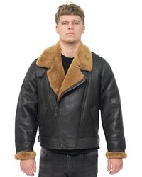 Infinity Leather - Sheepskin Ww2 Bomber Jacket-Tucson - Lyst