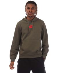 HUGO - Daratschi Logo Label Hoodie In Beige - Lyst