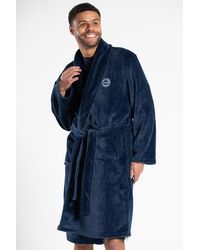Tokyo Laundry - Blue Plush Shawl Collar Dressing Gown - Lyst