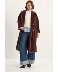 Bianco Lucci - Plush Buttoned Coat - Lyst