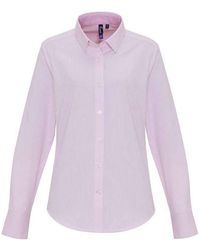 PREMIER - Striped Oxford Long-Sleeve Formal Shirt - Lyst