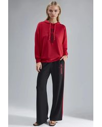 Hiccup - Modal Touch Hooded Sweatshirt & Stripe Detailed Pants Set - Lyst
