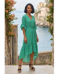 D.u.s.k - Ditsy Floral Print Ruffle Midi Dress - Lyst