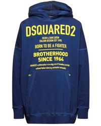 DSquared² - Born To Be A Fighter Oversize Hoodie Cotton - Lyst