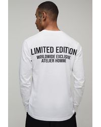 BoohooMAN - Limited Edition Regular Fit Long Sleeve T-Shirt - Lyst