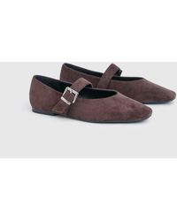 Boohoo - Faux Suede Ballet Flats - Lyst