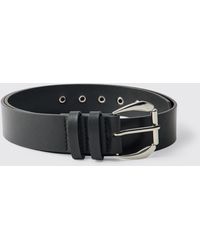 BoohooMAN - Pu Belt With Buckle - Lyst