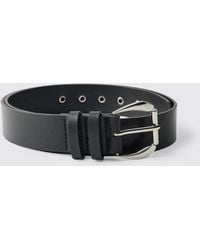 BoohooMAN - Pu Belt With Buckle - Lyst