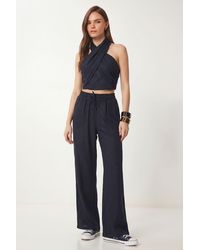 Happiness İstanbul - Halter Blouse And Wide-Leg Trousers Set - Lyst