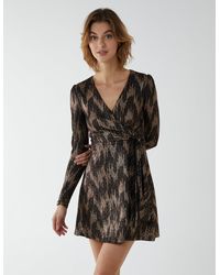 Blue Vanilla - Fixed Wrap Skater Dress With Tie - Lyst