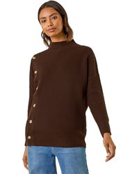 Roman - Side Buttoned Knit Jumper - Lyst