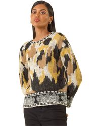 Roman - Abstract Jacquard Knit Jumper - Lyst