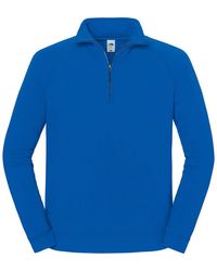 Fruit Of The Loom - Iconic Premium Half Zip Sweatshirt (Royal) - Lyst