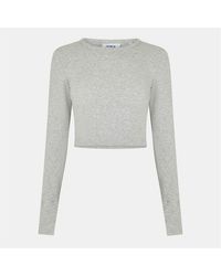 JJXX - Feline Slim Fit Cropped Long Sleeve T-Shirt - Lyst