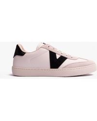 Victoria - Berlin Faux Leather & Split Trainers Negro - Lyst
