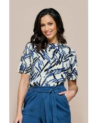 Mart Visser - Mylah Print Top Offwhite Blauw - Lyst