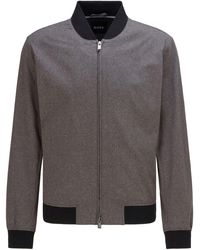 BOSS - Zip Neck Bomber Collar Long Sleeve Sweatshirt - Lyst