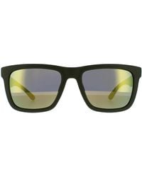 Lacoste - Rectangle Matte Mirror Sunglasses - Lyst