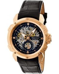 Heritor - Conrad Skeleton Leather-Band Watch - Lyst