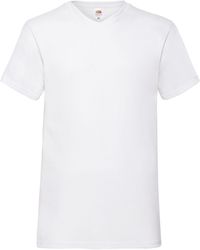 Fruit Of The Loom - Valueweight Plain V Neck T-Shirt Cotton - Lyst