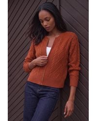 Roman - Knitted Cable Bomber - Lyst