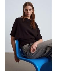 Dilvin - Belted Boat Neck Knit Sweater - Lyst