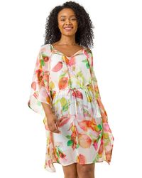Roman - Petite Abstract Print Tie Cover Up - Lyst