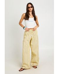 Boohoo - Tall Stripe Cotton Poplin Wide Leg Trousers - Lyst