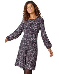 Roman - Ditsy Floral Print Stretch Dress - Lyst