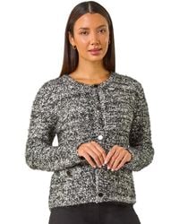 Roman - Fluffy Buttoned Knit Cardigan - Lyst