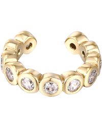 The Jewellery Stockroom - 18Ct Plated Sterling Cubic Zirconia Bezel Cuff Earring - Lyst