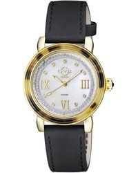 Gv2 - Marsala Tortoise Swiss Quartz Diamond Mother Of Pearl Dial, Suede Watch - Lyst