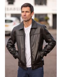 Ashwood Leather - 'Amj-9' Real Brando Collar Jacket - Lyst