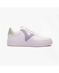 Victoria - Madrid Contrast Faux Leather Trainers Pastel Multi - Lyst